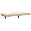 vidaXL Sofa Bed with Cup Holders Cream Fabric