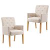 vidaXL Dining Chairs with Armrests 2 pcs Beige Fabric