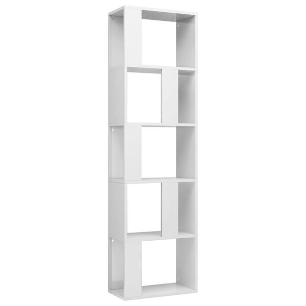 vidaXL Book Cabinet/Room Divider High Gloss White 45x24x159 cm Engineered Wood
