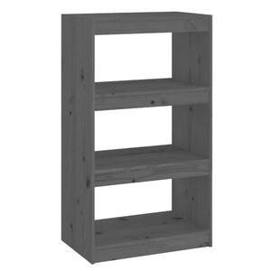 vidaXL Book Cabinet/Room Divider Grey 60x30x103,5 cm Solid Wood Pine