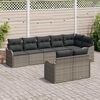 vidaXL Garden Sofa Set Grey Poly Rattan