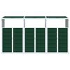 vidaXL Wheelie Bin Storage for Triple Bins Green 216x81x115 cm Steel