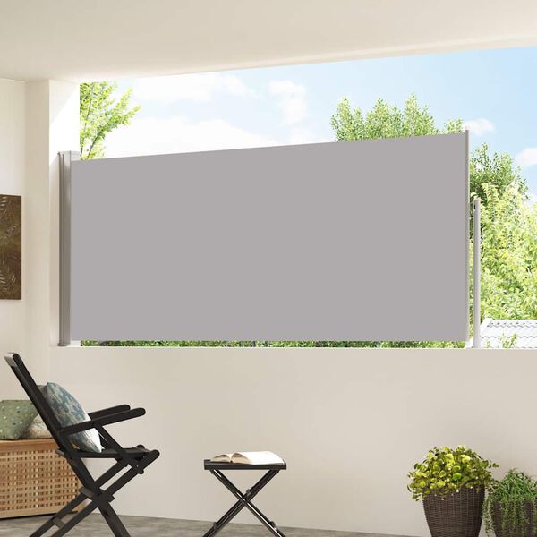 vidaXL Retractable Side Awning 120 x 300 cm Grey