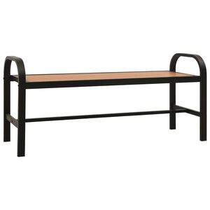 vidaXL Garden Bench | Brown and Black | Steel, WPC | Medium