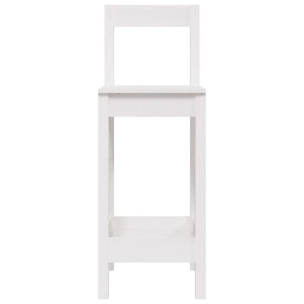vidaXL Bar Chairs 2 pcs White 40x41.5x112 cm Solid Wood Pine