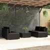 vidaXL 5 Piece Garden Lounge Set with Cushions Poly Rattan Black