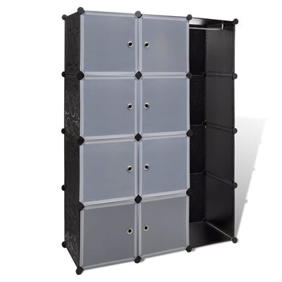 vidaXL Modular Cabinet 9 Compartments 37x115x150 cm Black and White