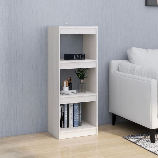 vidaXL Book Cabinet/Room Divider White 40x30x103.5 cm Solid Pinewood