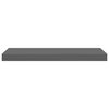 vidaXL Floating Wall Shelves 2 pcs High Gloss Grey 60x23.5x3.8 cm MDF