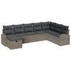 vidaXL Garden Sofa Set with Cushion 8 pcs Grey Poly rattan