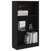 vidaXL 3-Tier Book Cabinet Black 60x24x109 cm Engineered Wood