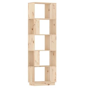 vidaXL Book Cabinet | Natural Pine | Solid Pine Wood | Book Cabinet