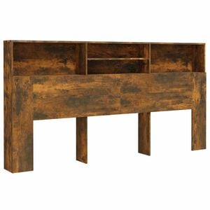 vidaXL Headboard Cabinet Smoked Oak 200x19x103,5 cm