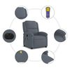 vidaXL Electric Massage Recliner Chair Dark Grey Velvet