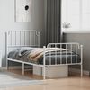 vidaXL Metal Bed Frame without Mattress with Footboard White 90x190cm