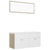 vidaXL Bathroom Furniture Set White and Sonoma Oak Engineered Wood