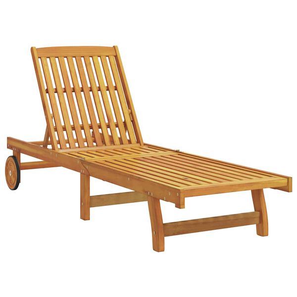 vidaXL Sun Loungers 2 pcs with Table Solid Wood Acacia