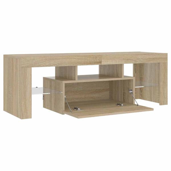 vidaXL TV Cabinet with LED Lights Sonoma Oak 120x35x40 cm