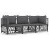 vidaXL 3 Piece Garden Lounge Set with Cushions Anthracite Steel