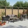vidaXL 5 Piece Garden Lounge Set with Cushions Poly Rattan Anthracite