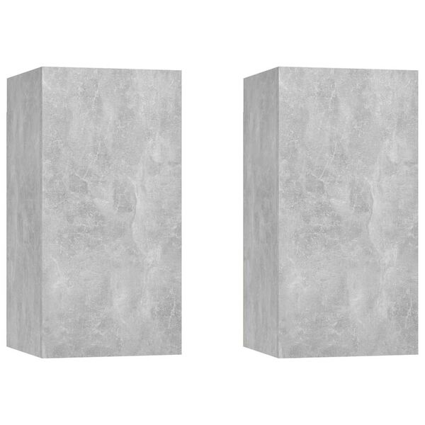 vidaXL Wall TV Cabinet 2 pcs Concrete Grey 31 x 30 x 60 cm