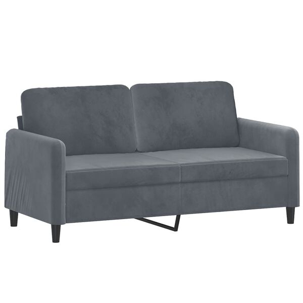 vidaXL 3 Piece Sofa Set with Pillows Dark Grey Velvet