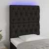 vidaXL LED Headboard Black 80 cm Fabric