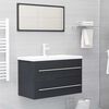 vidaXL 2 Piece Bathroom Furniture Set Grey Engineered Wood