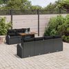 vidaXL Garden Sofa Set with Storage 8 pcs Black Poly rattan