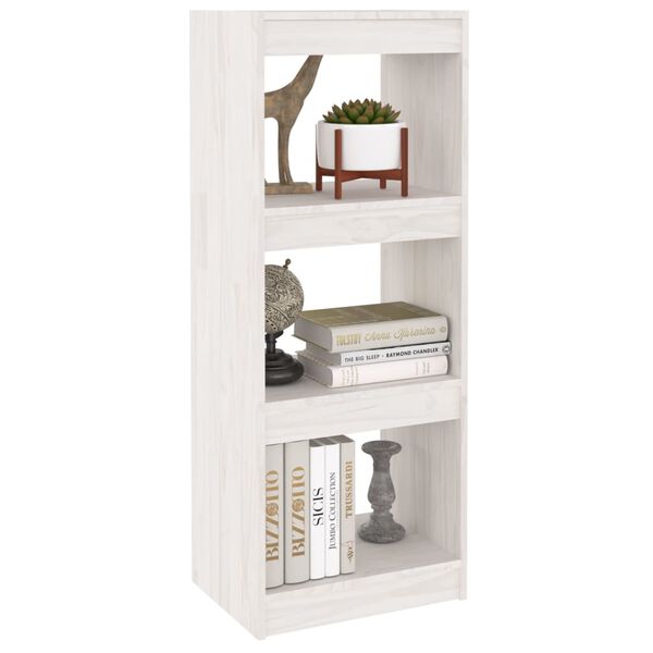 vidaXL Book Cabinet/Room Divider White 40x30x103.5 cm Solid Pinewood