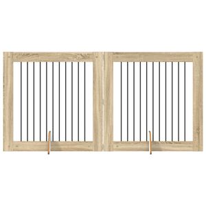 vidaXL Dog Gate with Stands 2 pcs Sonoma Oak 100 x 100 cm