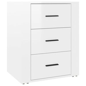 vidaXL Bedside Cabinet High Gloss White 50x36x60 cm Engineered Wood