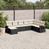 vidaXL 8 Piece Garden Sofa Set with Cushions Black Poly Rattan