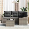 vidaXL Sofa Set with Cushion 5 pcs Grey Poly Rattan
