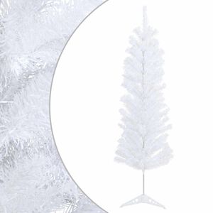 vidaXL Artificial Slim Christmas Tree 120 cm PVC and Steel White