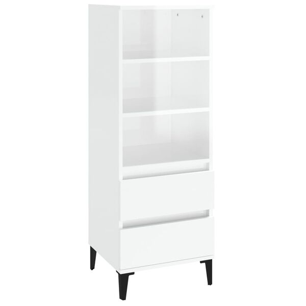vidaXL Highboard High Gloss White 40x36x110 cm Engineered Wood