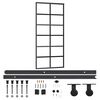 vidaXL Sliding Door with Hardware Set ESG Glass&Aluminium 90x205 cm