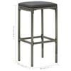 vidaXL 5 Piece Garden Bar Set with Cushions Grey