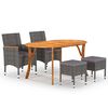 vidaXL 5 Piece Garden Dining Set Grey