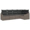 vidaXL Sofa Set with Cushion 5 pcs Grey Poly Rattan