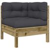 vidaXL Garden Sofa with Cushions and Footstool 2-Seater