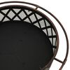 vidaXL Rustic Fire Pit with Poker 76 cm XXL Steel