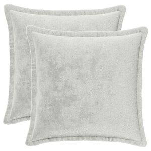 vidaXL Cushion Cover 2 pcs HOUTEN Light Grey 40 x 40 cm Flannel