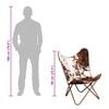 vidaXL Butterfly Chair Brown and White Real Cowhide Leather