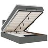 vidaXL Ottoman Bed with Mattress & LEDs Dark Grey King Single Fabric
