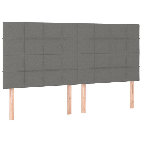 vidaXL Headboard Dark Grey 200x5x118/128 cm Fabric