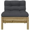 vidaXL Garden Sofa with Cushions and Footstool 3-Seater