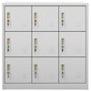 vidaXL Locker Cabinets 2 pcs Light Grey 90x45x92.5 cm Steel