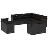 vidaXL 11 Piece Garden Sofa Set with Cushions Black Poly Rattan