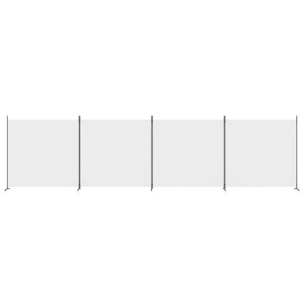 vidaXL 4-Panel Room Divider White 698x180 cm Fabric